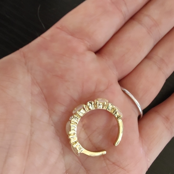 Gold plated opal and mossianite - Picture 8 of 8